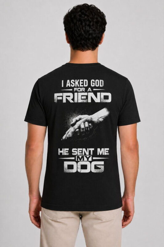 My Dog, My Friend Organic T-Shirt μαύρο πίσω όψη
