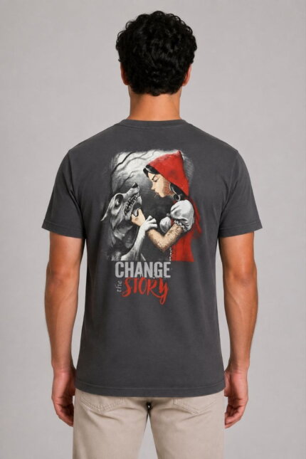 Change the Story Organic T-Shirt μολυβί πίσω όψη