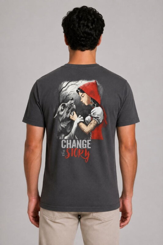 Change the Story Organic T-Shirt μολυβί πίσω όψη