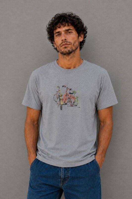 Urban Bikes Basic T-Shirt Γκρι Μελανζέ αντρικό μοντέλο