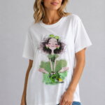 Green Mood Γυναικείο T-Shirt με Strass λευκό σε μοντέλο