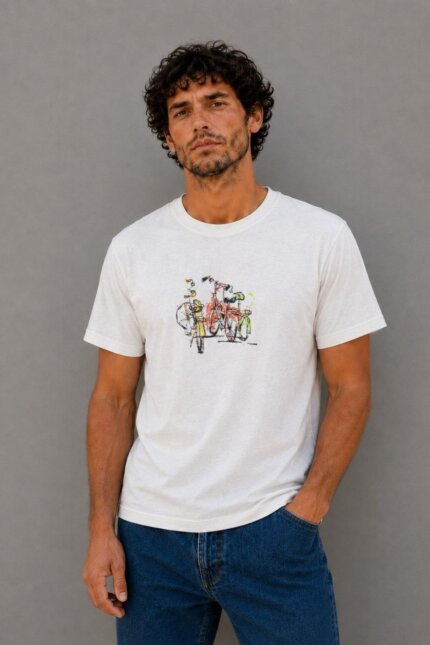 Urban Bikes Basic T-Shirt Λευκό αντρικό μοντέλο