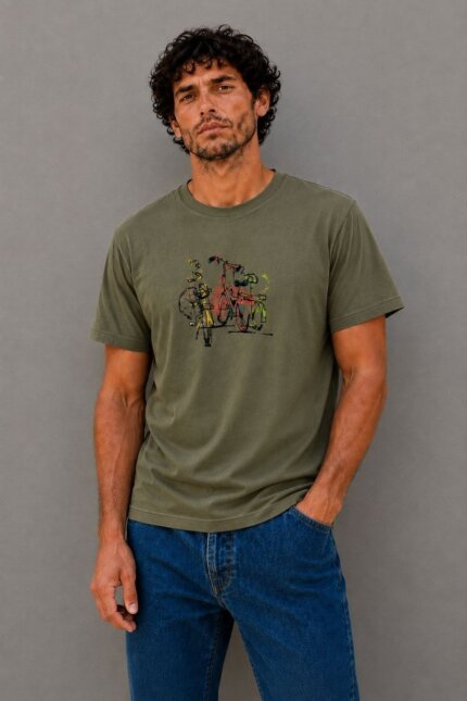 Urban Bikes Basic T-Shirt Πράσινο Ελιάς αντρικό μοντέλο