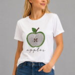 Apple Shine Γυναικείο T-Shirt με Στρας λευκό σε μοντέλο