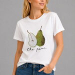 The Pear Γυναικείο T-Shirt με Στρας λευκό σε μοντέλο