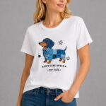 City Girl Style Γυναικείο T-Shirt με Σκυλάκι λευκό σε μοντέλο