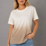 Crystal Fade Γυναικείο T-Shirt με Στρας Off White–Μπεζ σε μοντέλο