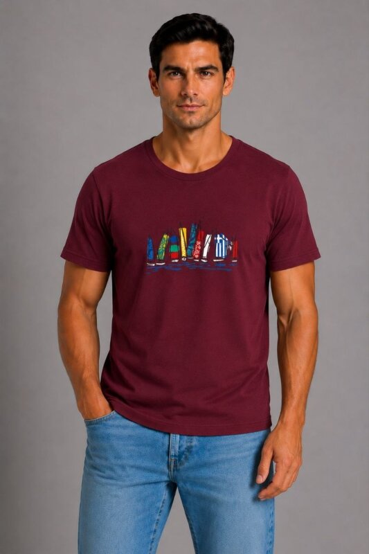 Ιστιοπλοϊκά Basic T-Shirt Μπορντό μοντέλο
