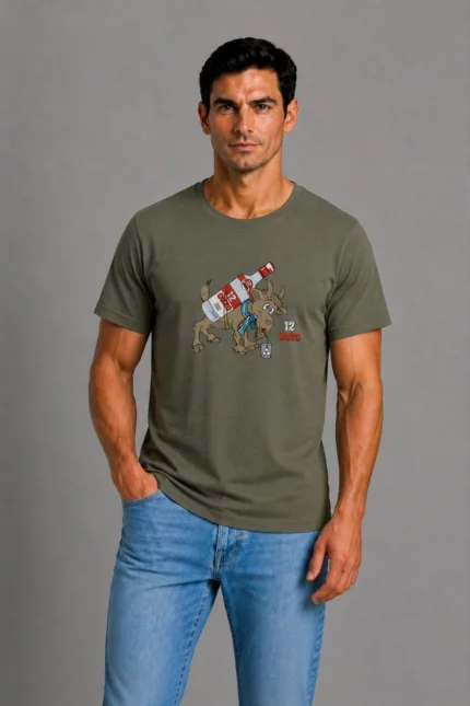 12 Ouzo Basic T-Shirt Olive μοντέλο