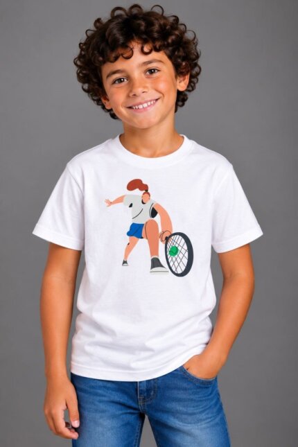 VINCULUM PLAY Tennis Move Παιδικό Organic T-Shirt Λευκό