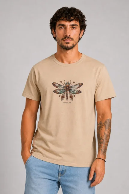 Μηχανική Λιβελούλα T-Shirt Μπεζ