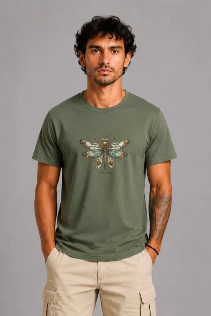 Μηχανική Λιβελούλα T-Shirt Πράσινο Ελιάς