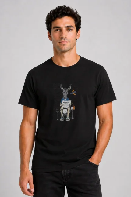 Piraeus News T-Shirt Μαύρο