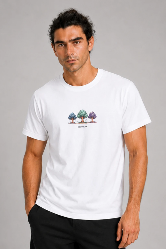 Pixel Trees Basic T-Shirt Λευκό