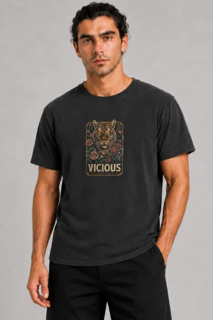 Vicious Tiger Basic T-Shirt Μαύρο