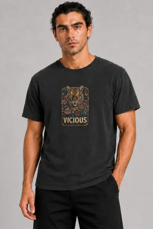 Vicious Tiger Basic T-Shirt Μαύρο