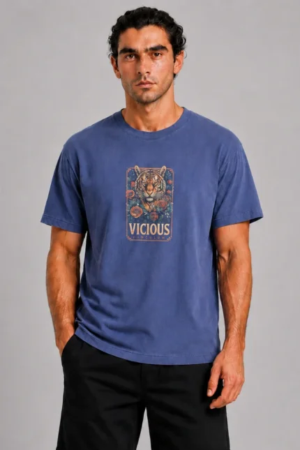 Vicious Tiger Basic T-Shirt Indigo