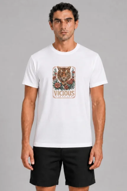 Vicious Tiger Basic T-Shirt Λευκό