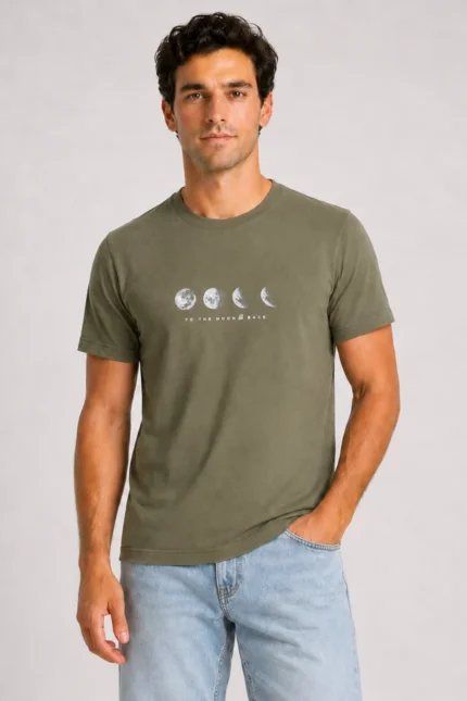 To The Moon Basic T-Shirt Χακί