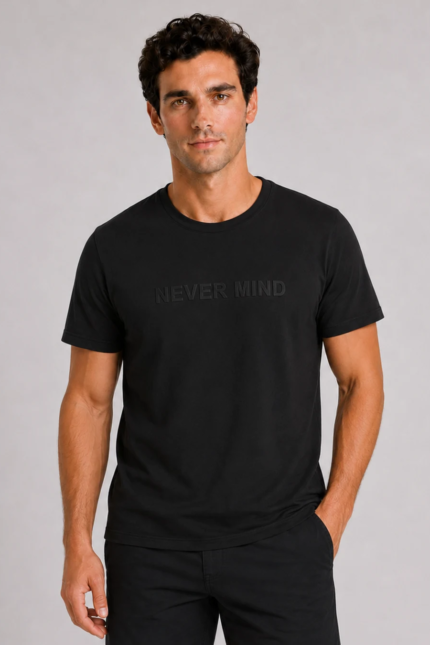 Never Mind Basic T-Shirt Μαύρο