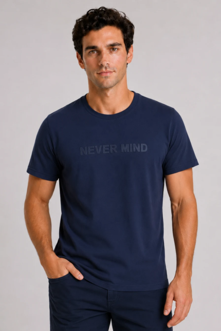 Never Mind Basic T-Shirt Navy