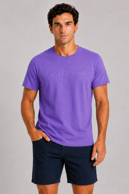 Never Mind Basic T-Shirt Μωβ