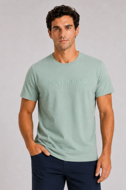 Never Mind Basic T-Shirt Πράσινο Ελιάς