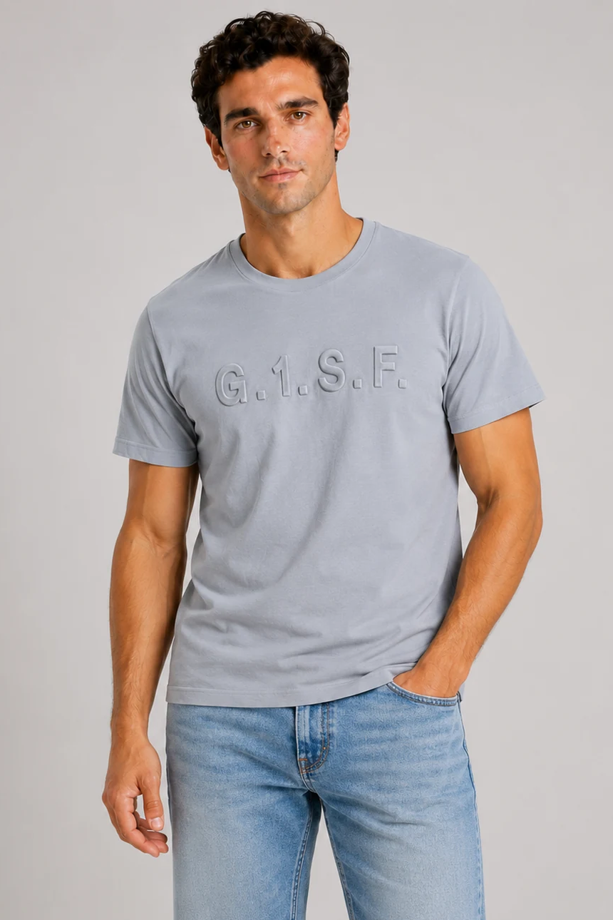 G.1.S.F | Basic T-Shirt – 10€ cropped color image 14493 G.1.S.F Basic T-Shirt Γκρι Ανοιχτό