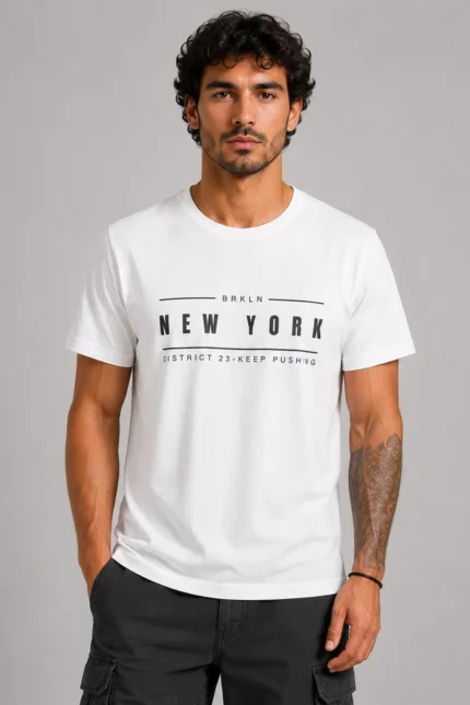 New York Basic T-Shirt Λευκό