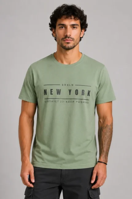 New York Basic T-Shirt Πράσινο