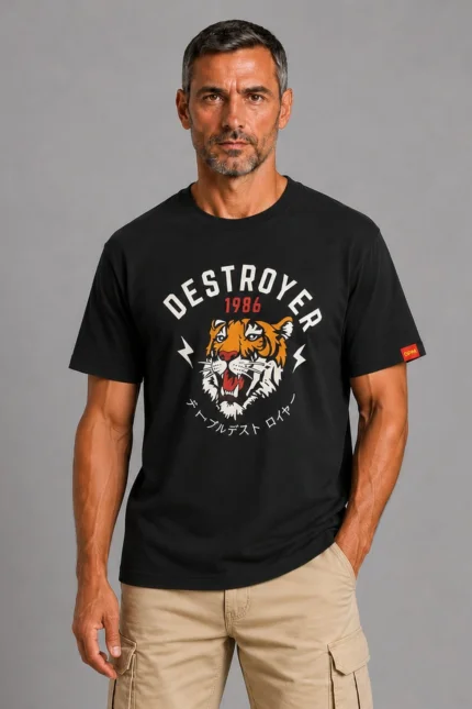 Vicious Tiger Premium T-Shirt Μαύρο