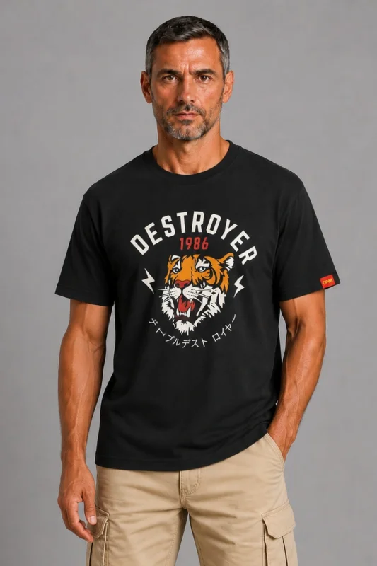 Vicious Tiger Premium T-Shirt Μαύρο