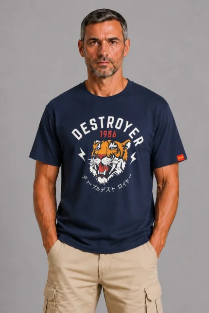 Vicious Tiger Premium T-Shirt Navy