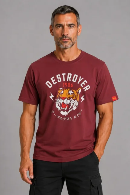 Vicious Tiger Premium T-Shirt Μπορντό