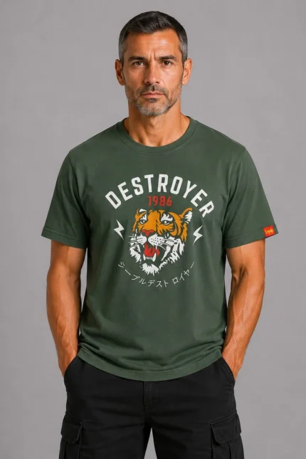 Vicious Tiger Premium T-Shirt Πράσινο