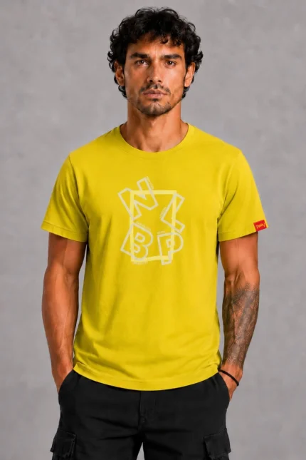 World Premium T-Shirt Κίτρινο μπροστά