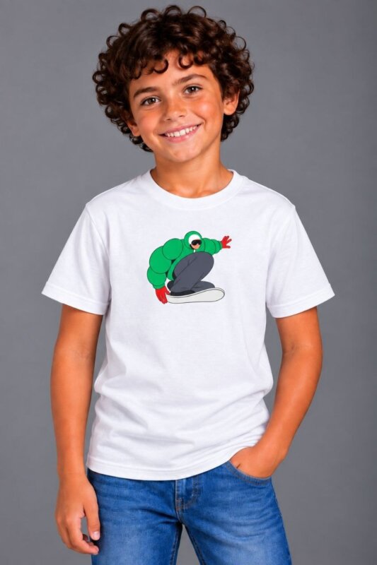 Snowboard Παιδικό T-Shirt Λευκό αγόρι
