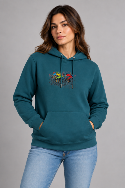 Ride Together EA349 unisex hoodie Πετρόλ – Vinculum