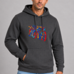 EA350 Urban Bikes σε unisex hoodie Ανθρακί με μεταξοτυπία