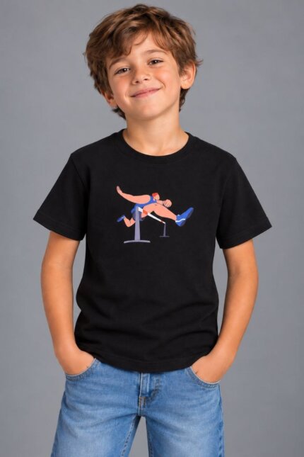 VINCULUM PLAY Στίβος Παιδικό Organic T-Shirt Μαύρο
