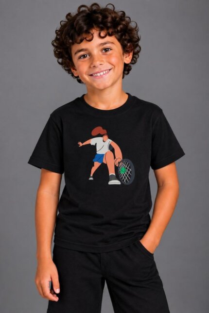 VINCULUM PLAY Tennis Move Παιδικό Organic T-Shirt Μαύρο