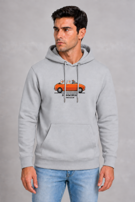 Three Coaches unisex hoodie Γκρι Ανοικτό με εκτύπωση DTF – Vinculum