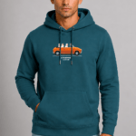 Three Coaches unisex hoodie Πετρόλ με εκτύπωση DTF – Vinculum
