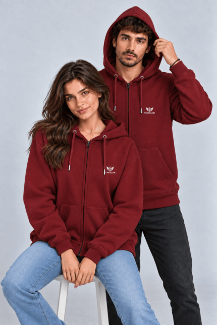 Unisex ζακέτα φούτερ Vinculum σε Μπορντό
