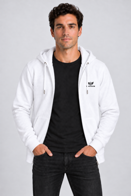 Unisex ζακέτα φούτερ Vinculum σε Λευκό