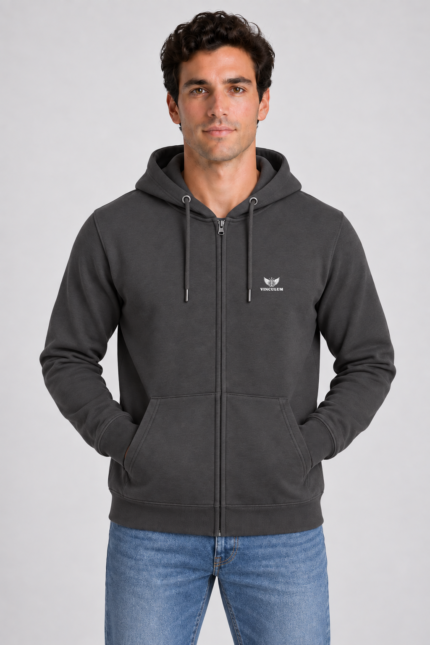 Unisex ζακέτα φούτερ Vinculum σε Μολυβί