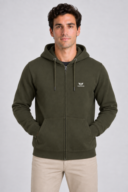 Unisex ζακέτα φούτερ Vinculum σε Olive