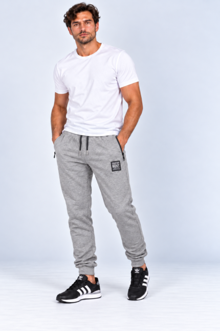 Ανδρικό παντελόνι φόρμας Body Style γκρι μελανζέ με λάστιχο
