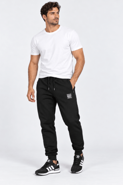Ανδρικό παντελόνι φόρμας Body Style μαύρο με λάστιχο
