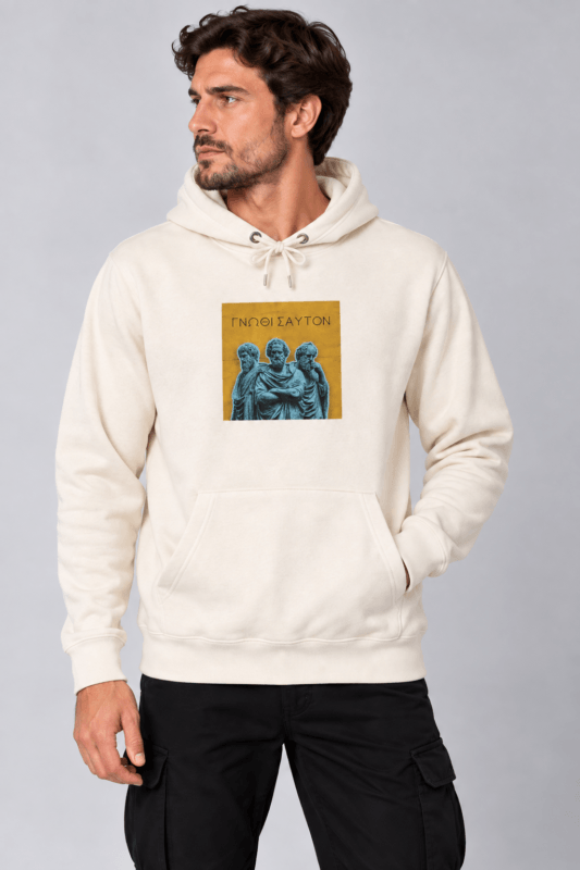 Γνώθι Σαυτόν unisex hoodie off-white – VINCULUM